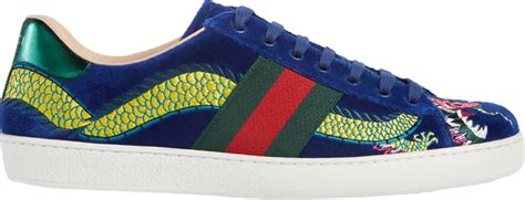 dragon gucci shoes|Gucci blue velvet dragon shoes.